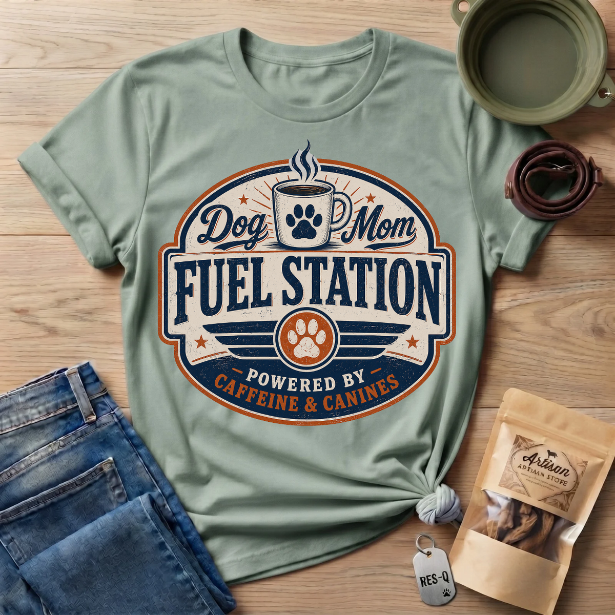 Dog Mom Fuel Station T-Shirt
