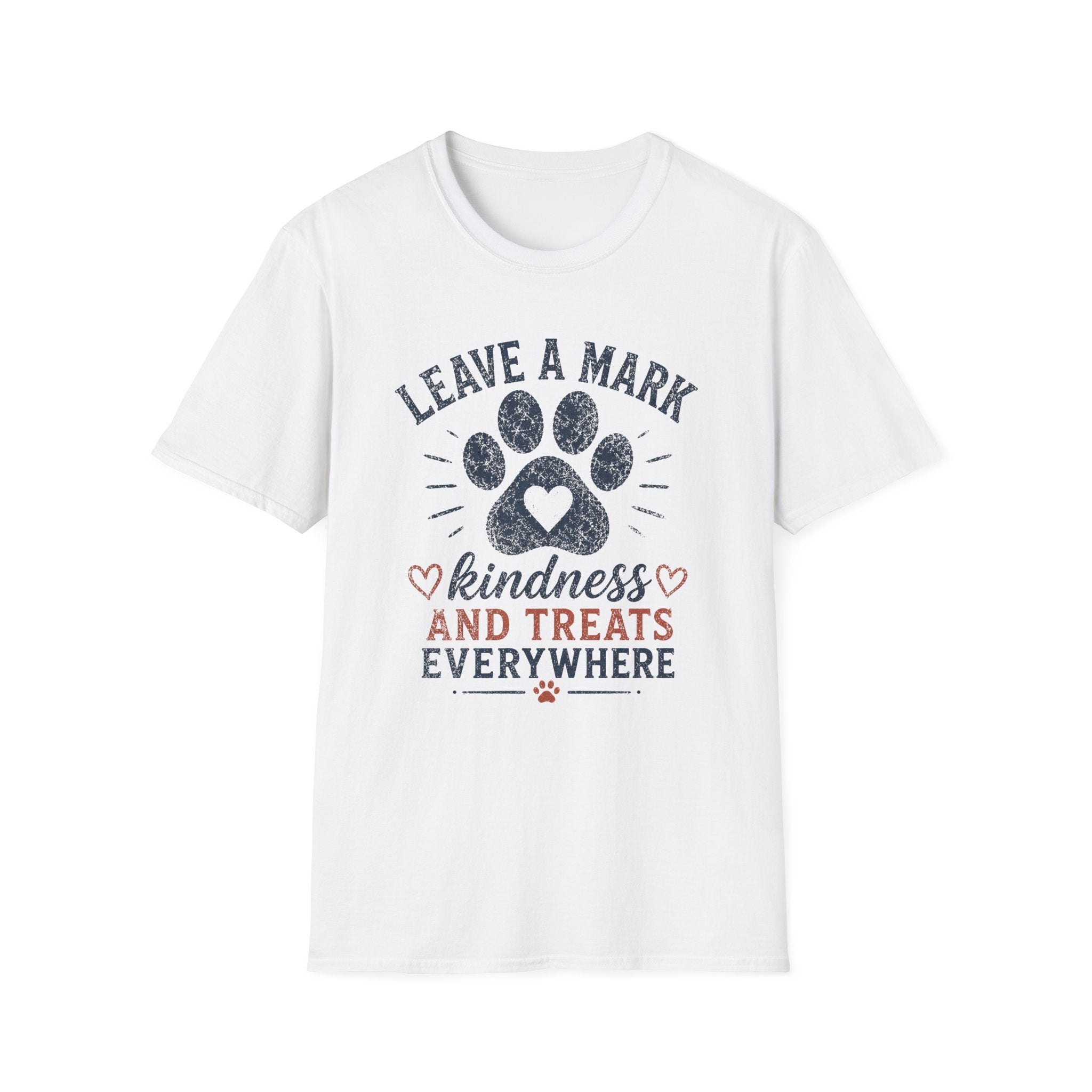 Leave A Mark Kindness and Treats Everywhere Pawprint T-Shirt