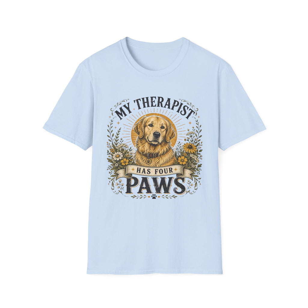 Golden Retriever My Therapist Has Four Paws T-shirt