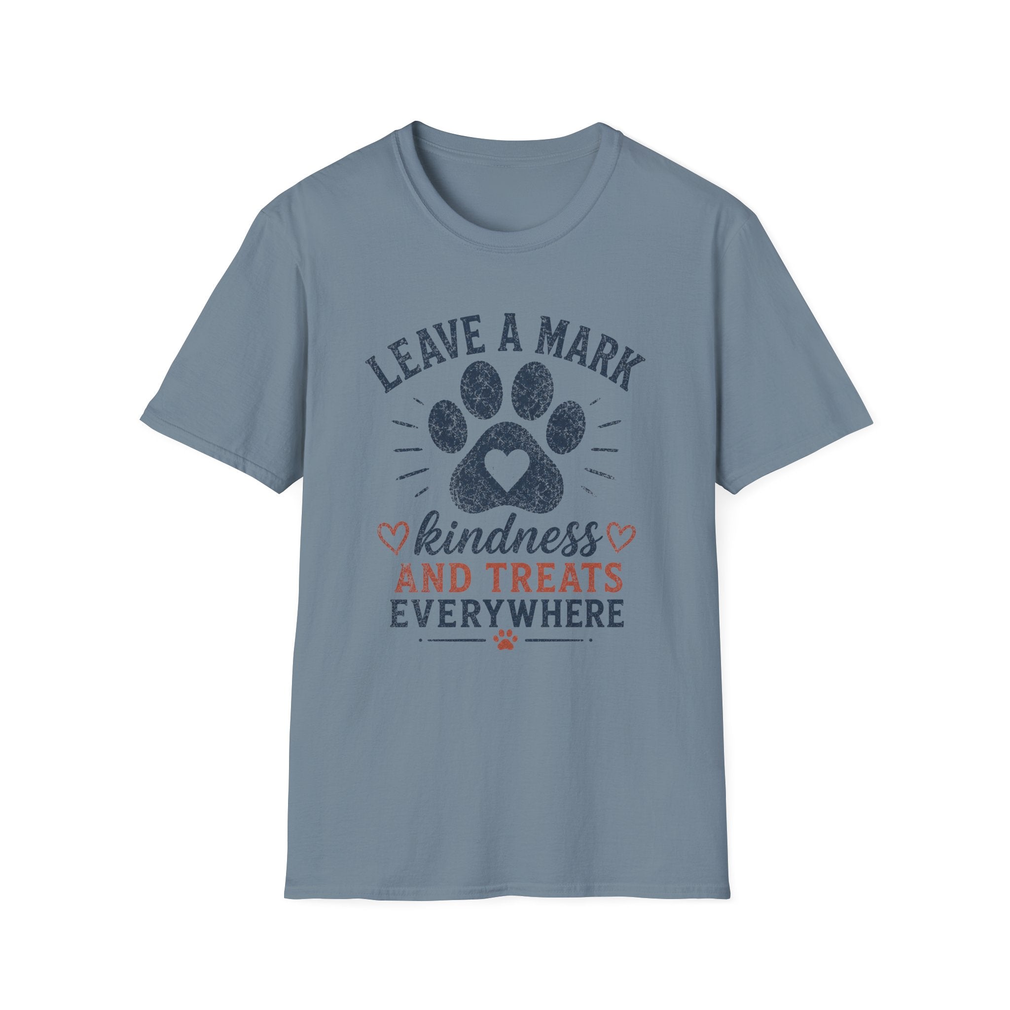 Leave A Mark Kindness and Treats Everywhere Pawprint T-Shirt