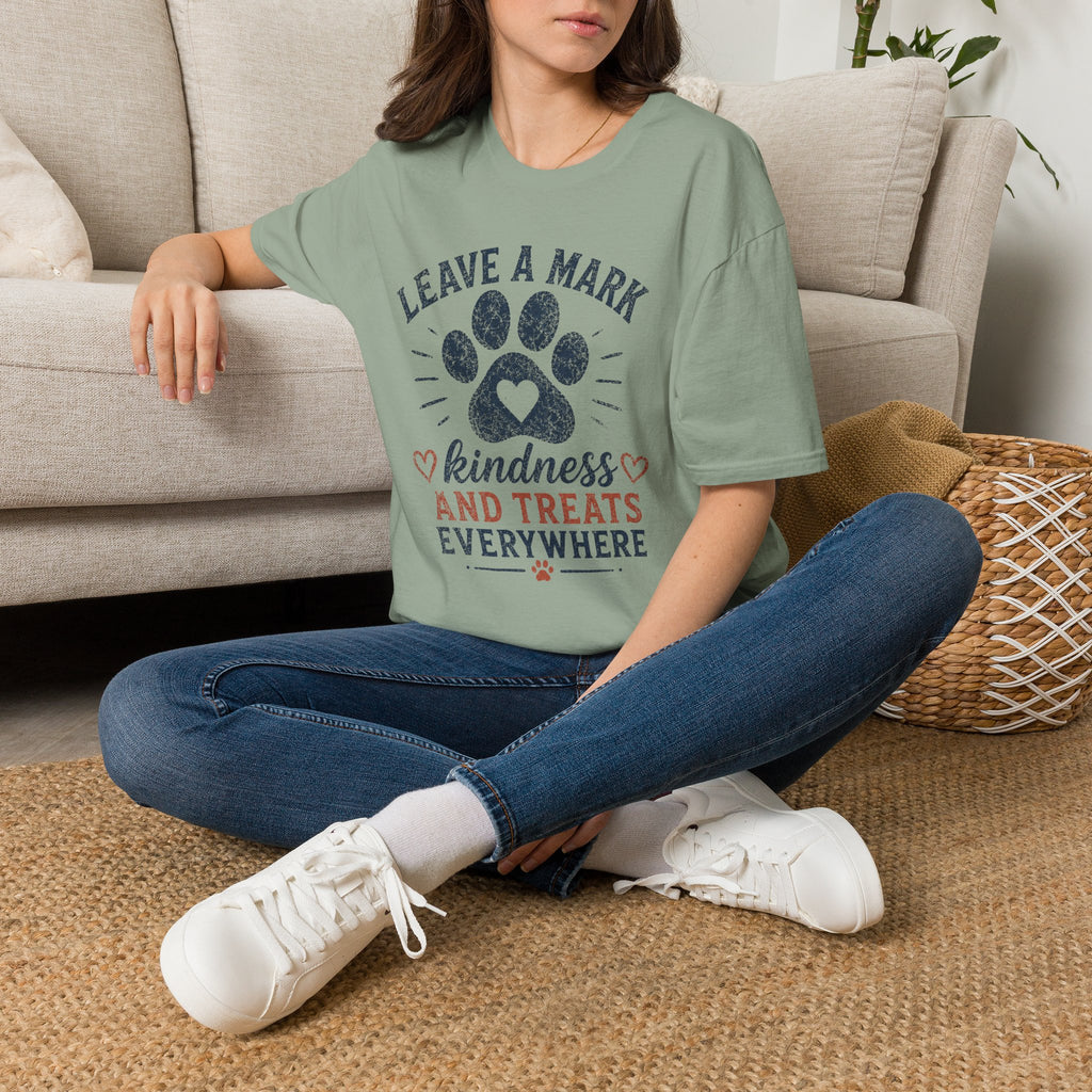 Leave A Mark Kindness and Treats Everywhere Pawprint T-Shirt