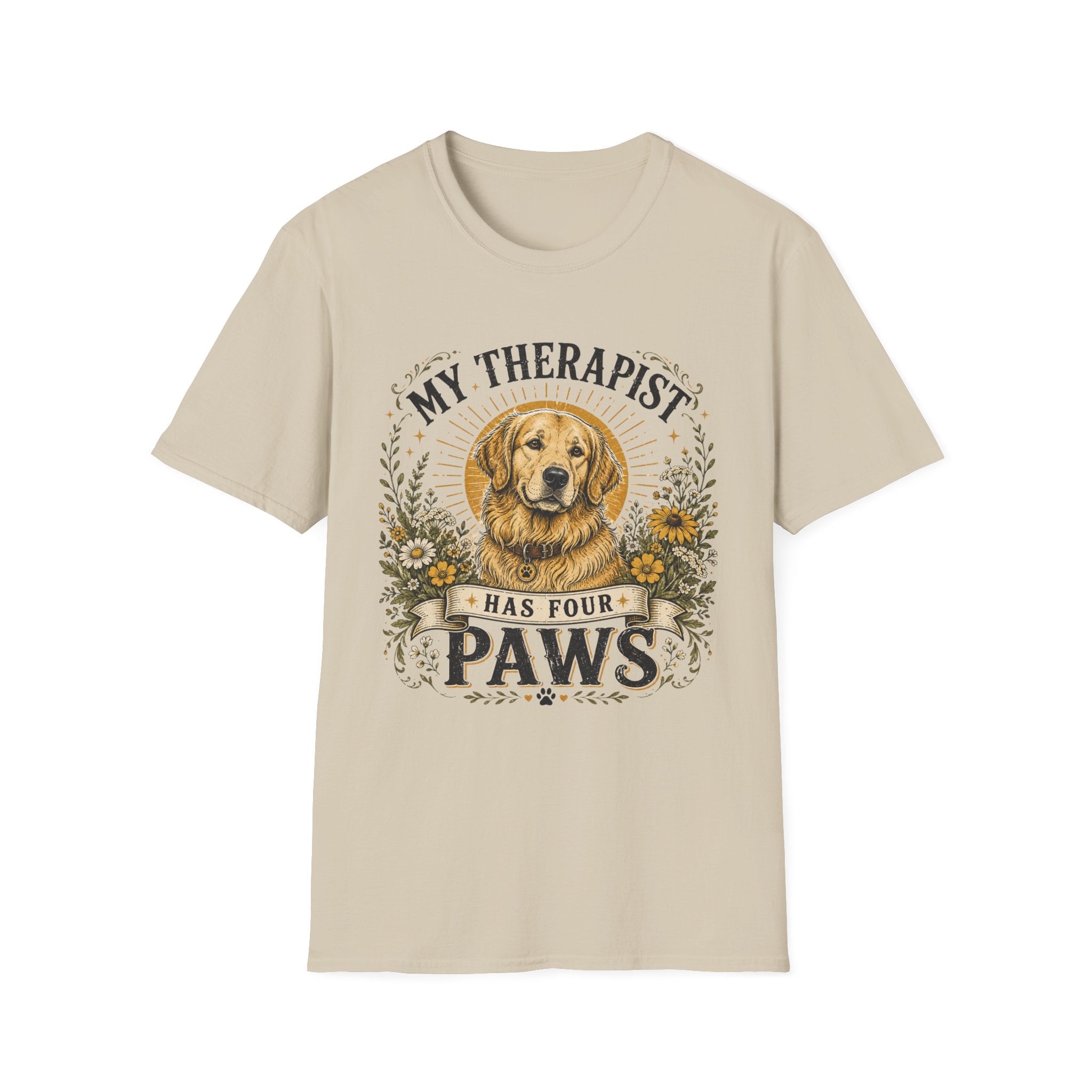 Golden Retriever My Therapist Has Four Paws T-shirt