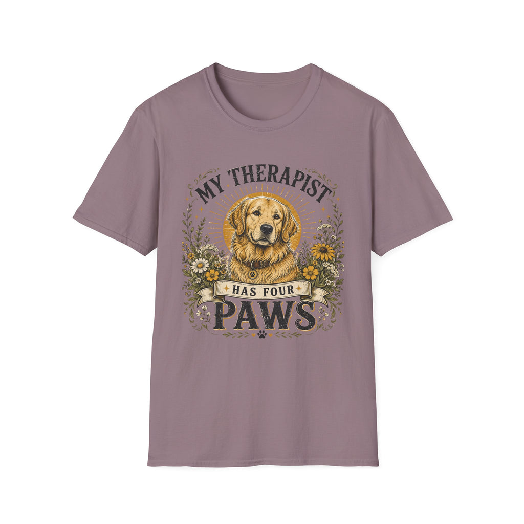 Golden Retriever My Therapist Has Four Paws T-shirt