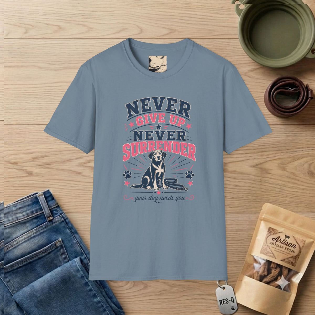 Pink Never Give Up Never Surrender T-Shirt