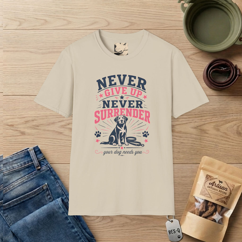 Pink Never Give Up Never Surrender T-Shirt