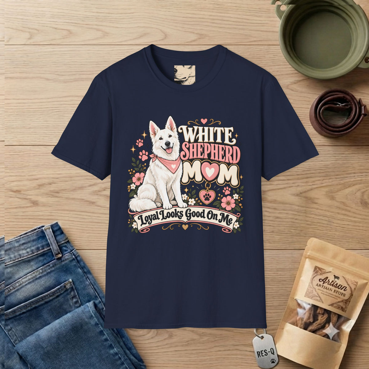 White Shepherd Mom T-Shirt