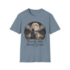 T-Shirt — 'My Favorite Hello, Hardest Goodbye' Moonlit Dog & Kid Scene