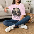 T-Shirt — 'My Favorite Hello, Hardest Goodbye' Moonlit Dog & Kid Scene