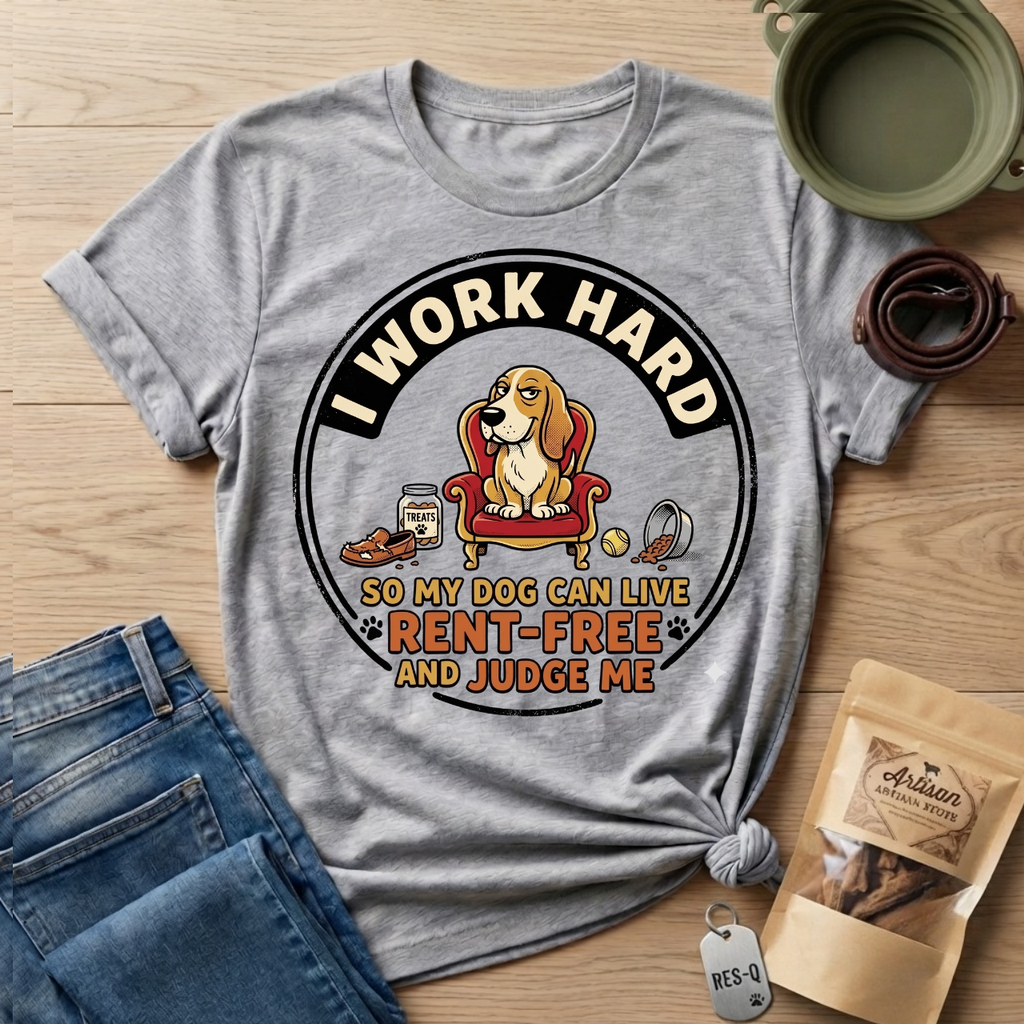I Work Hard So My Dog Can Live Rent Free And Judge Me T-Shirt