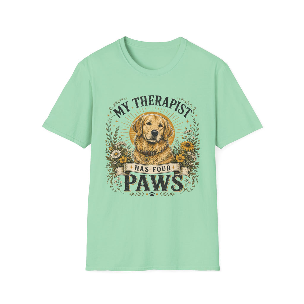 Golden Retriever My Therapist Has Four Paws T-shirt