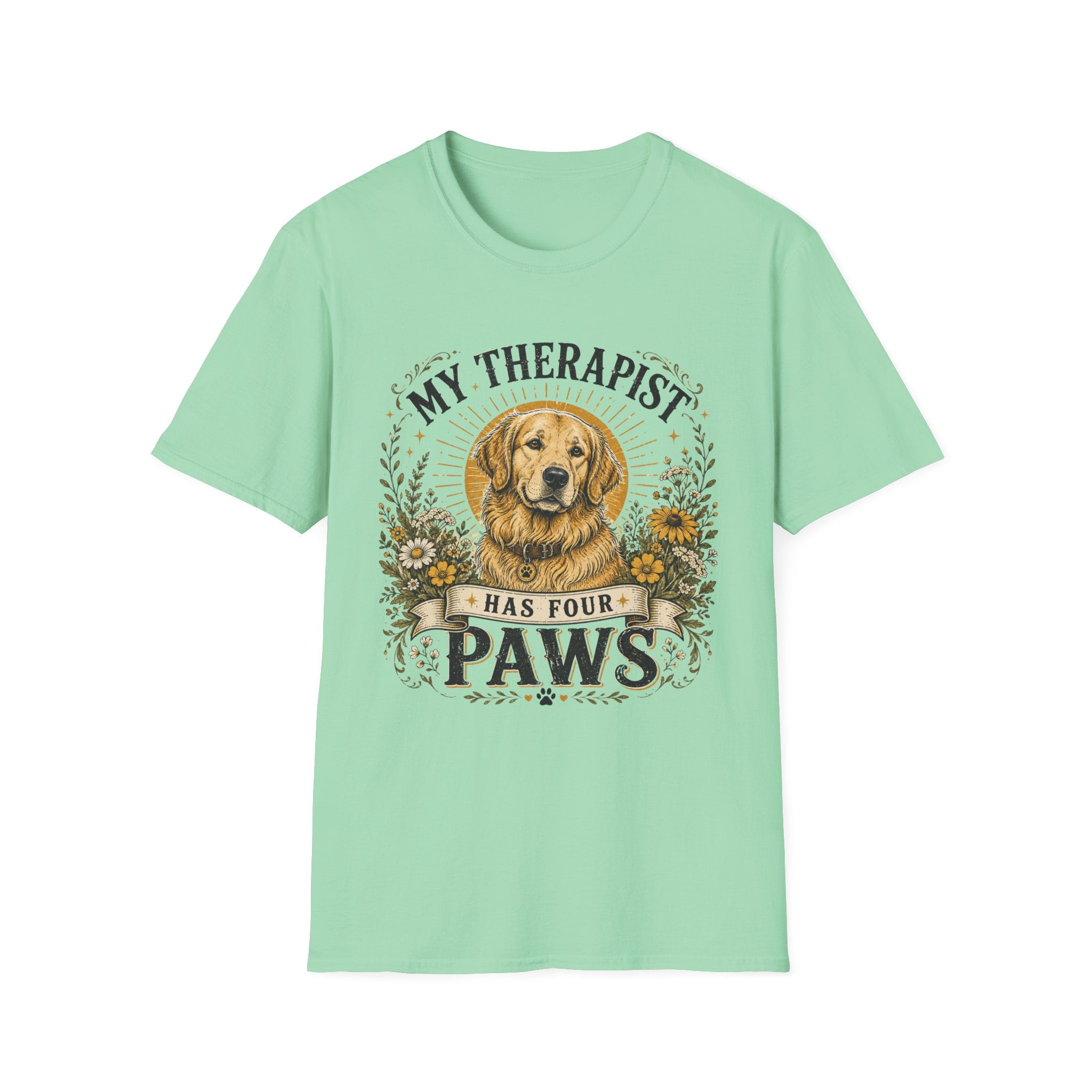 Golden Retriever My Therapist Has Four Paws T-shirt