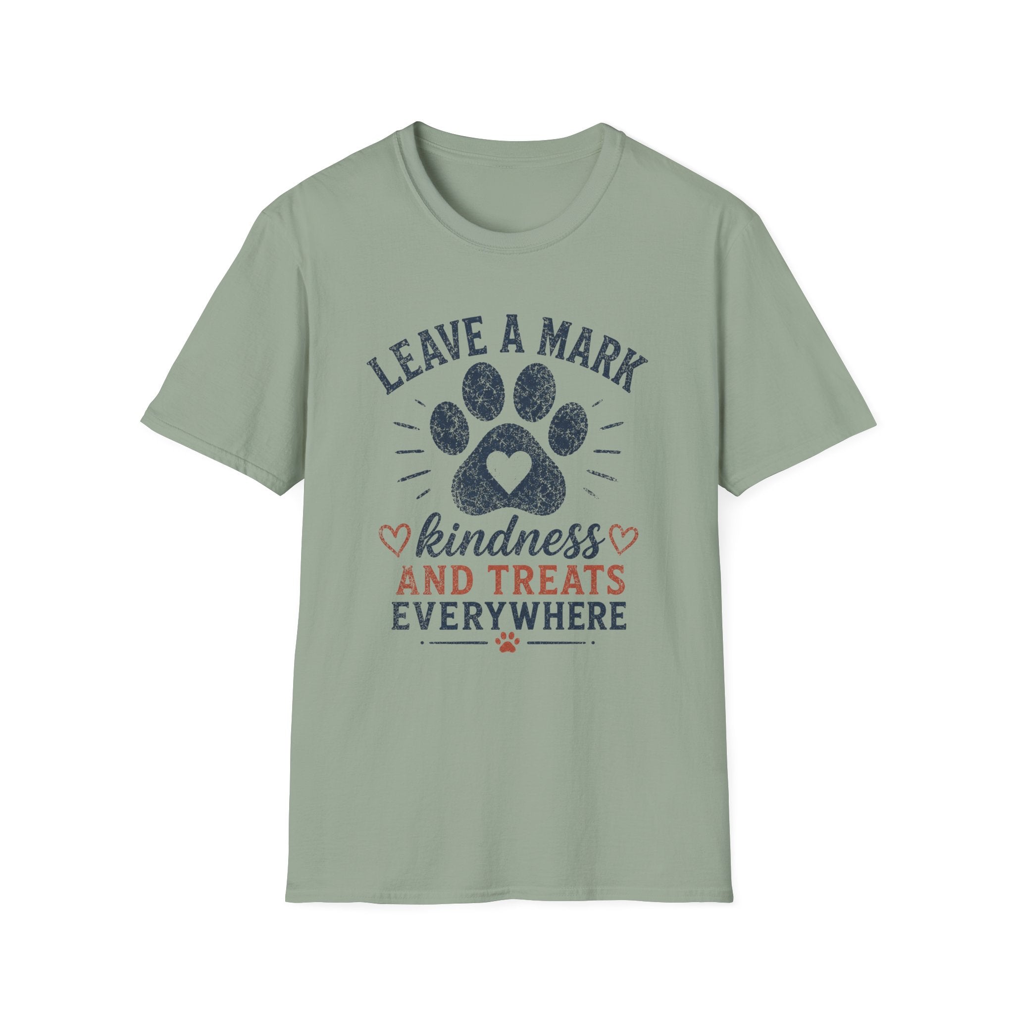 Leave A Mark Kindness and Treats Everywhere Pawprint T-Shirt
