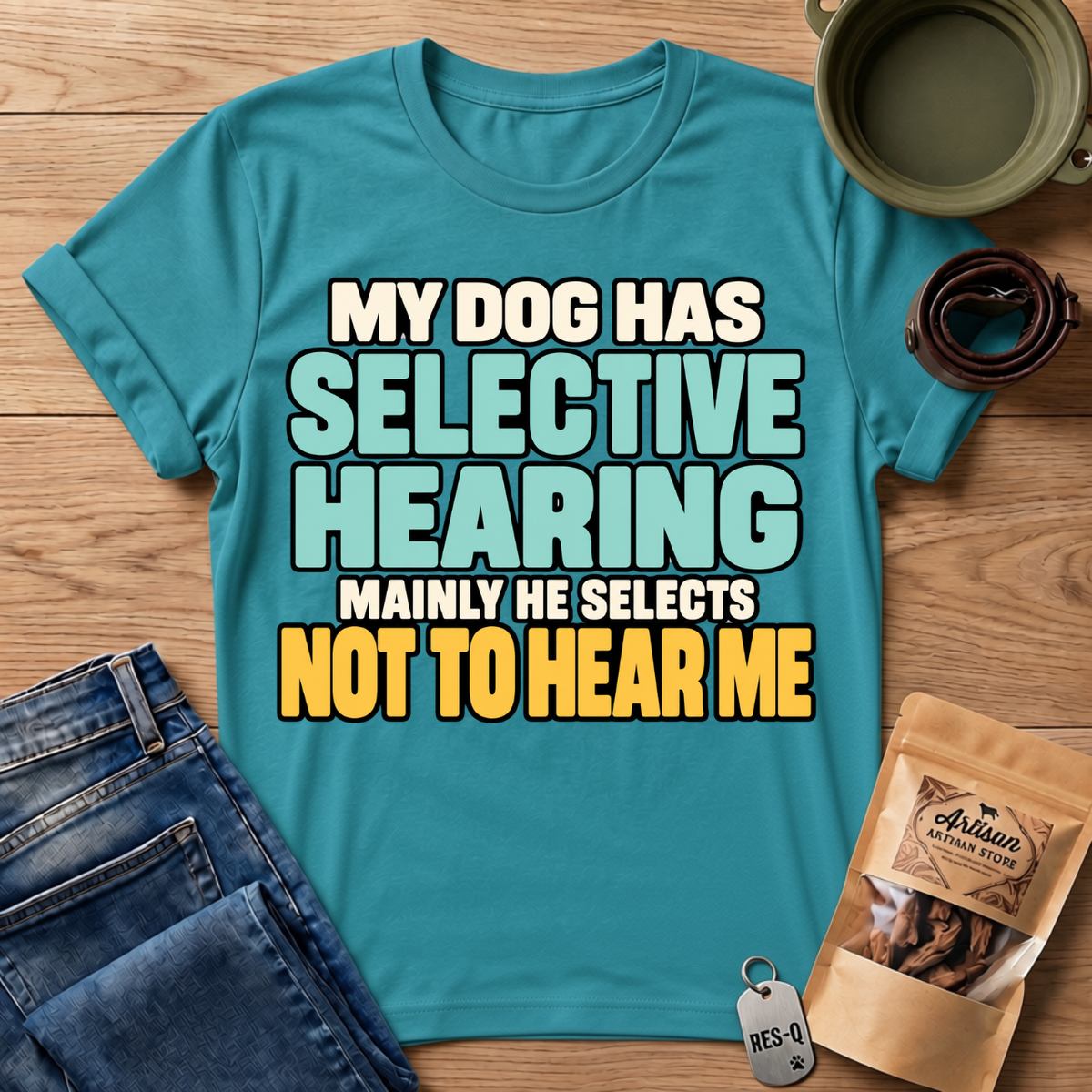 Selective Hearing Text T-Shirt