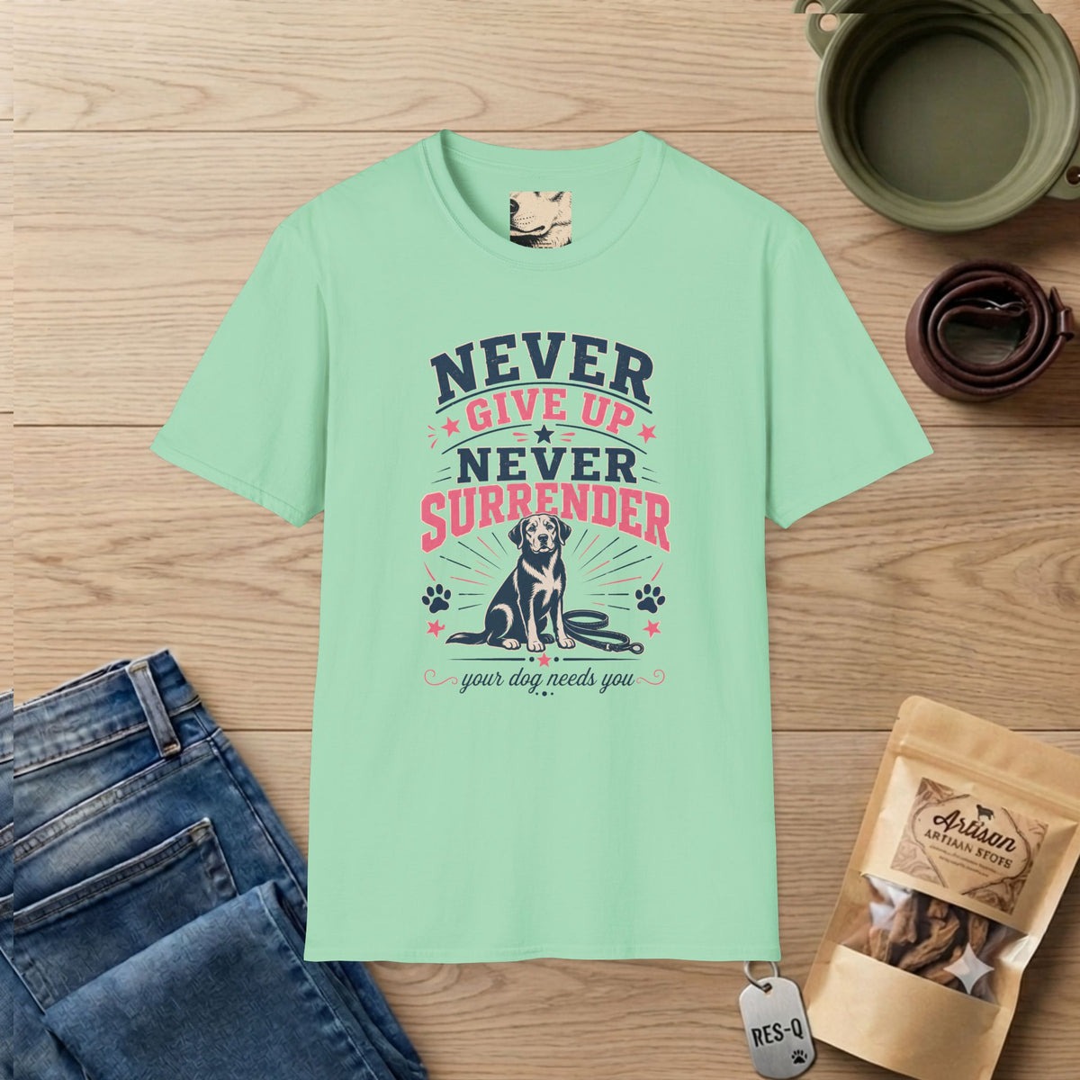 Pink Never Give Up Never Surrender T-Shirt