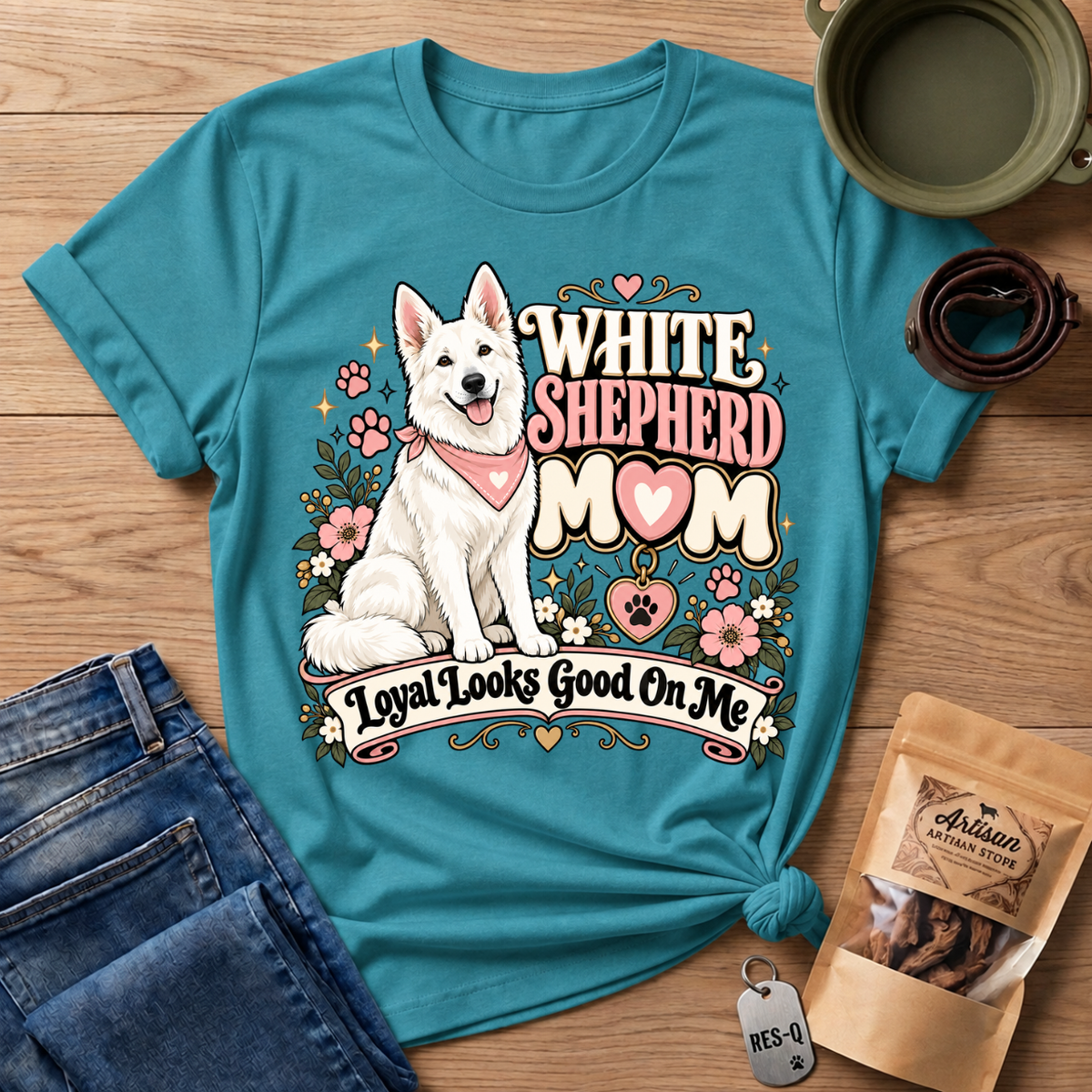 White Shepherd Mom T-Shirt