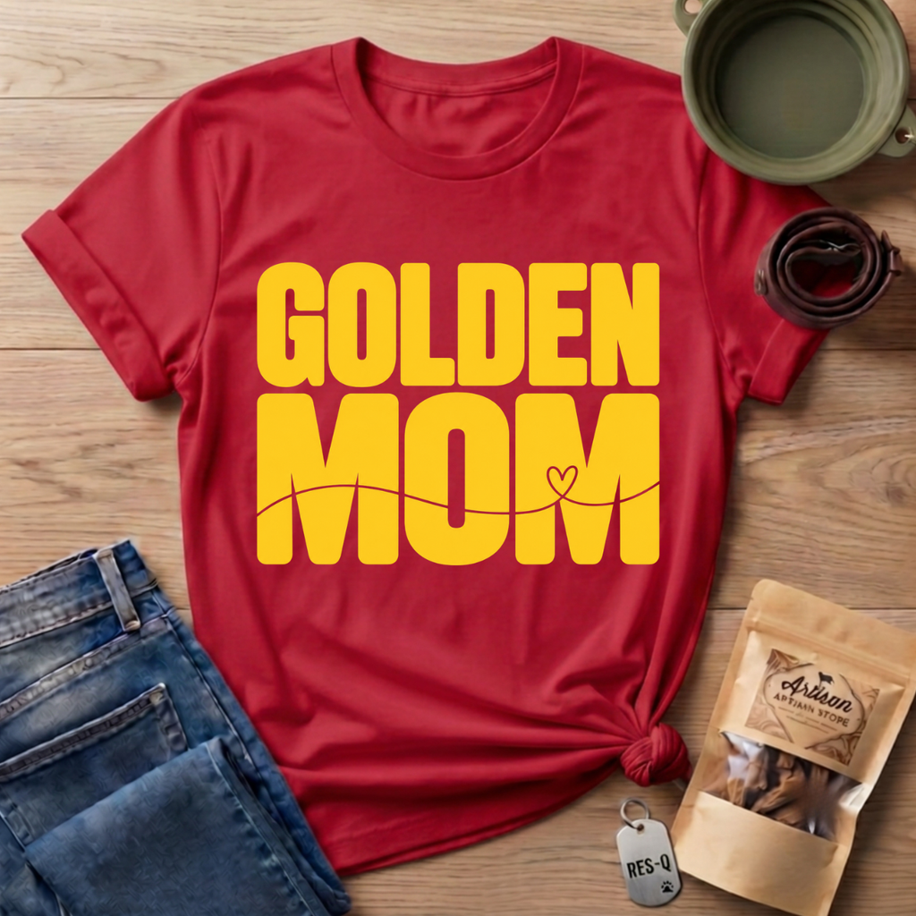Golden Mom Text T-Shirt