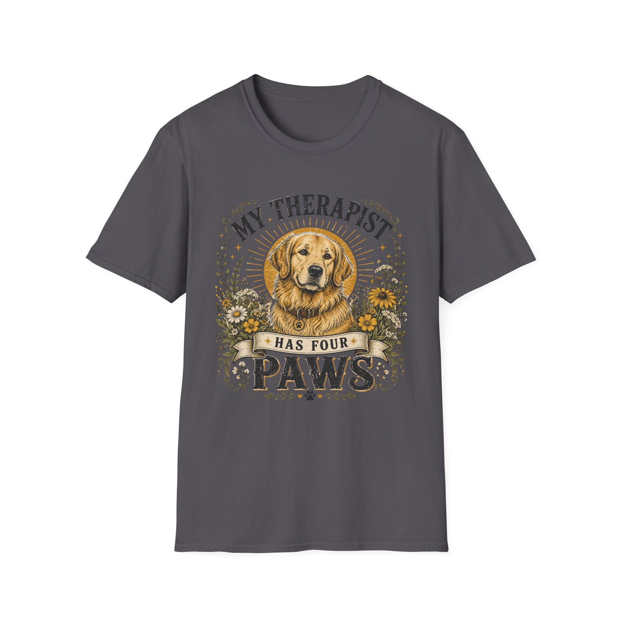Golden Retriever My Therapist Has Four Paws T-shirt