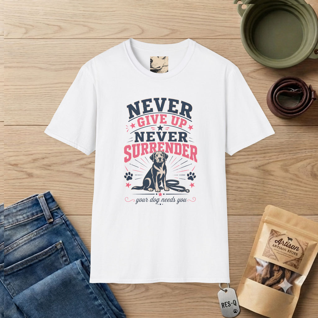 Pink Never Give Up Never Surrender T-Shirt