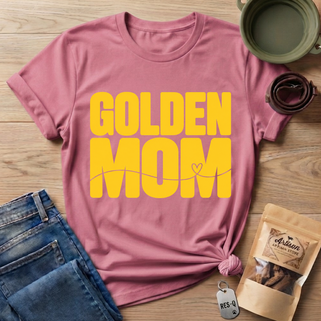 Golden Mom Text T-Shirt