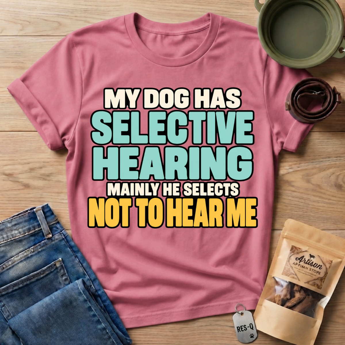 Selective Hearing Text T-Shirt