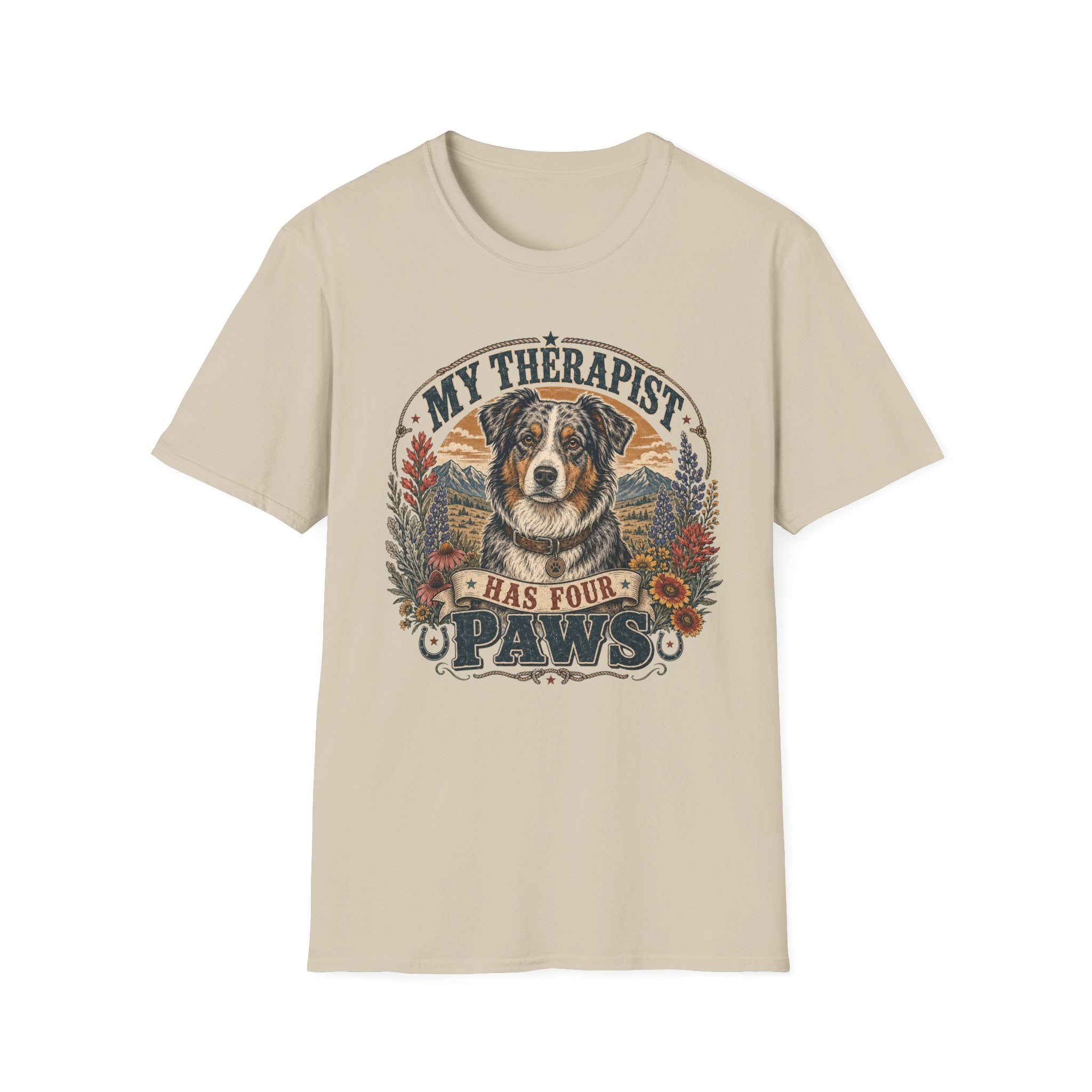 Australian Shepherd My Therapist Has Four Paws T-shirt