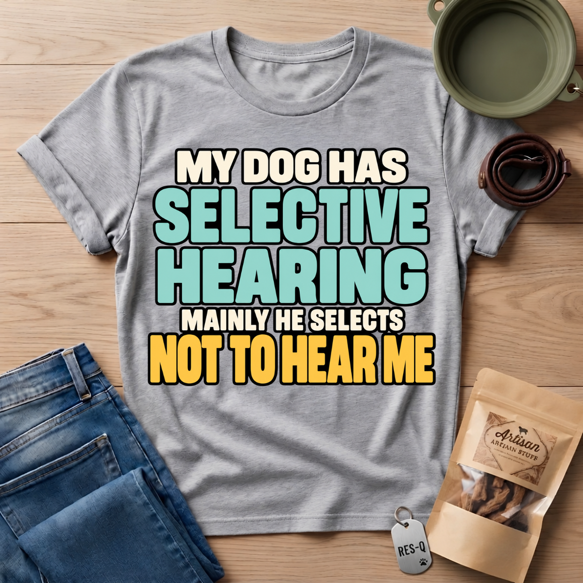 Selective Hearing Text T-Shirt