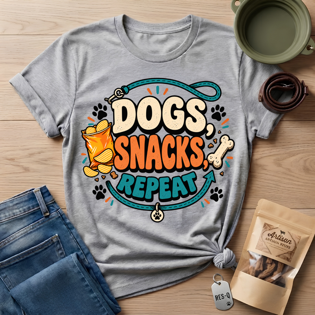 Dogs Snacks Repeat T-Shirt