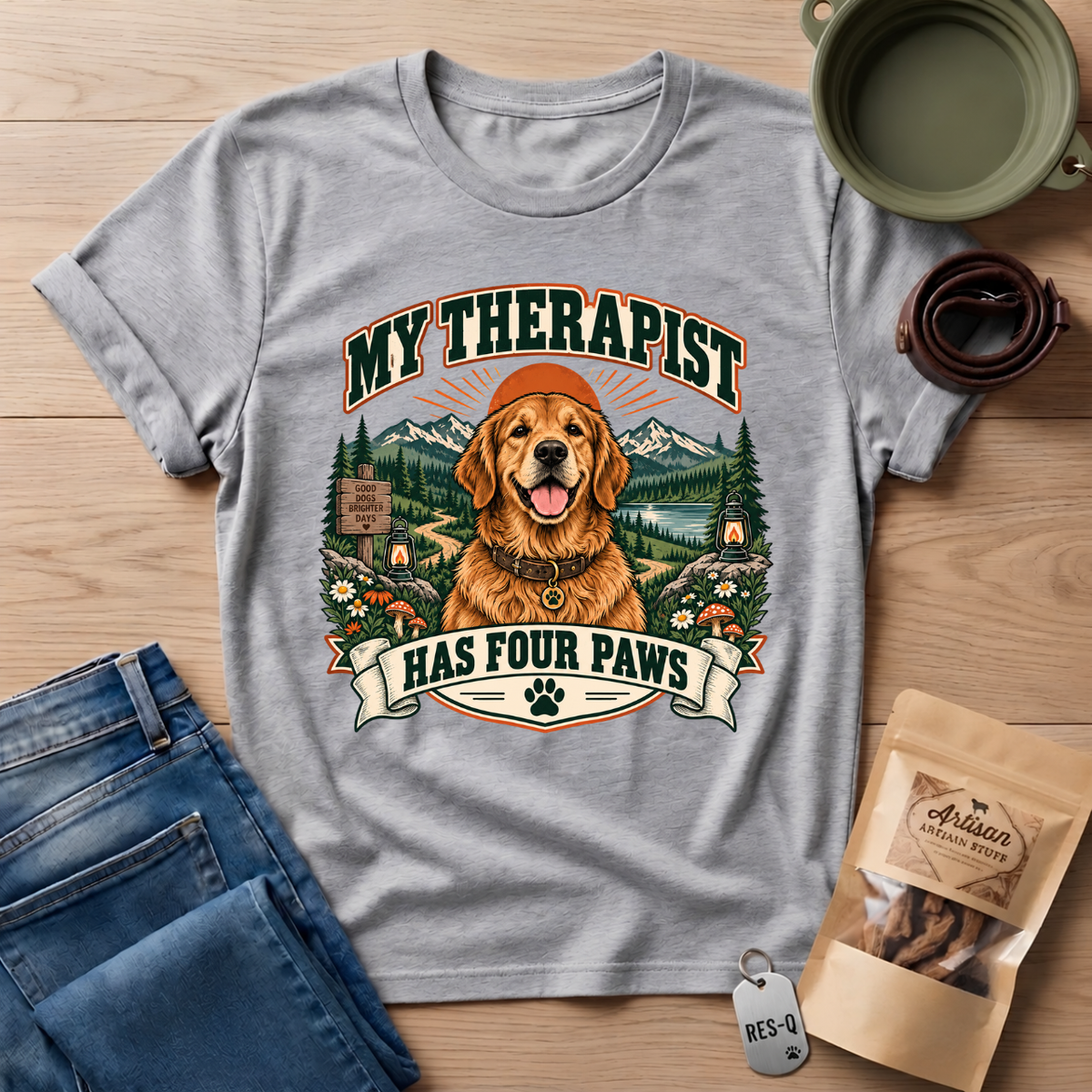 Golden Retriever Therapist T-Shirt