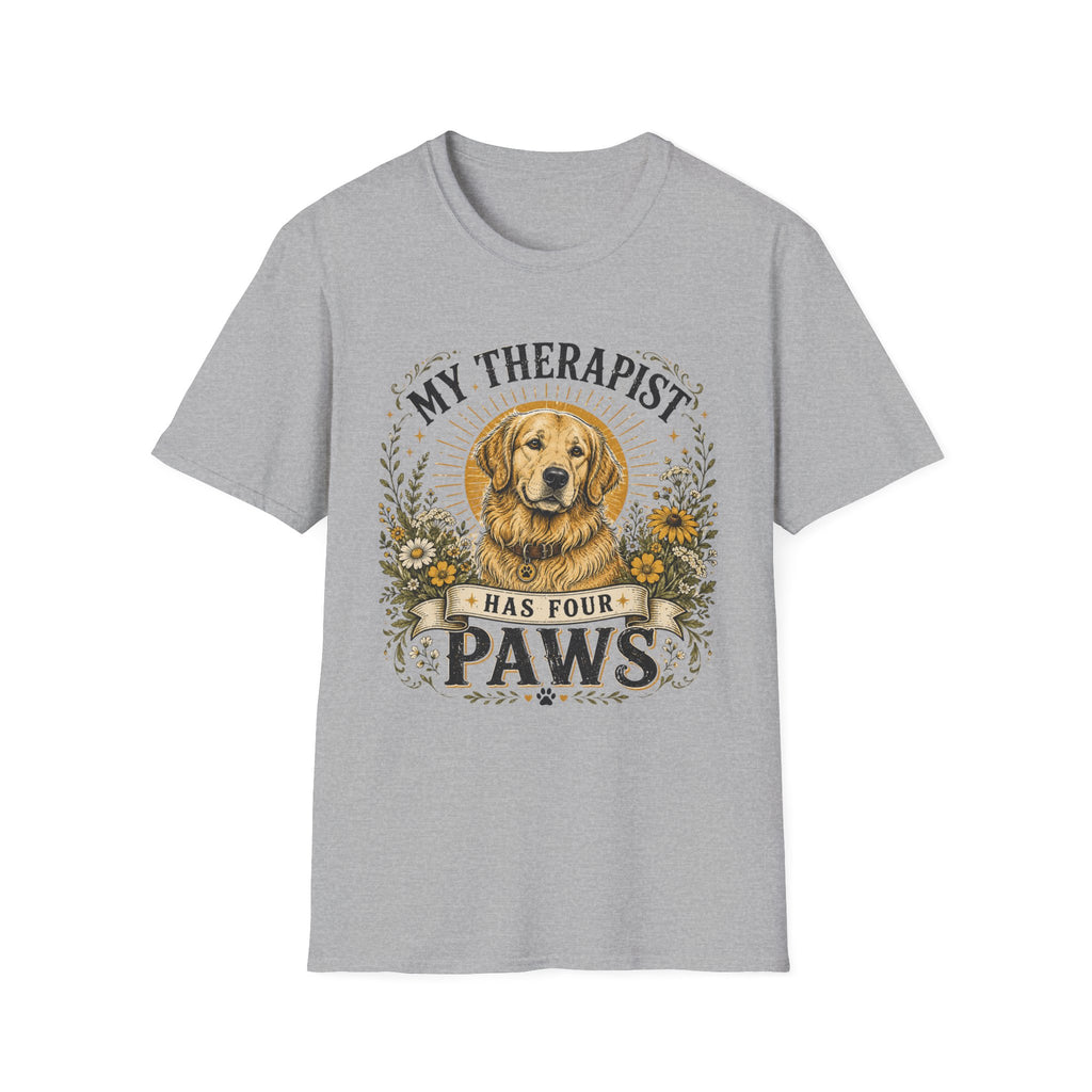 Golden Retriever My Therapist Has Four Paws T-shirt
