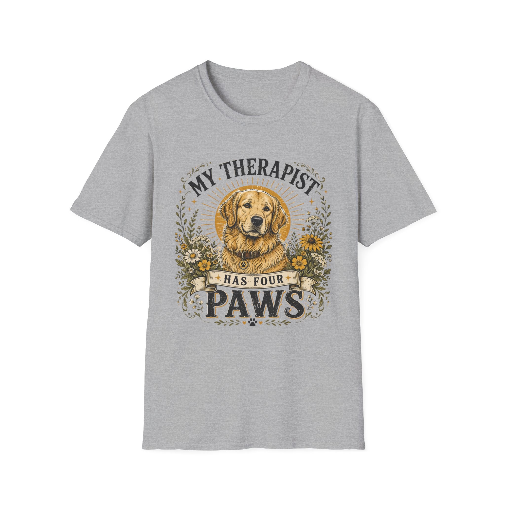 Golden Retriever My Therapist Has Four Paws T-shirt