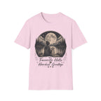 T-Shirt — 'My Favorite Hello, Hardest Goodbye' Moonlit Dog & Kid Scene