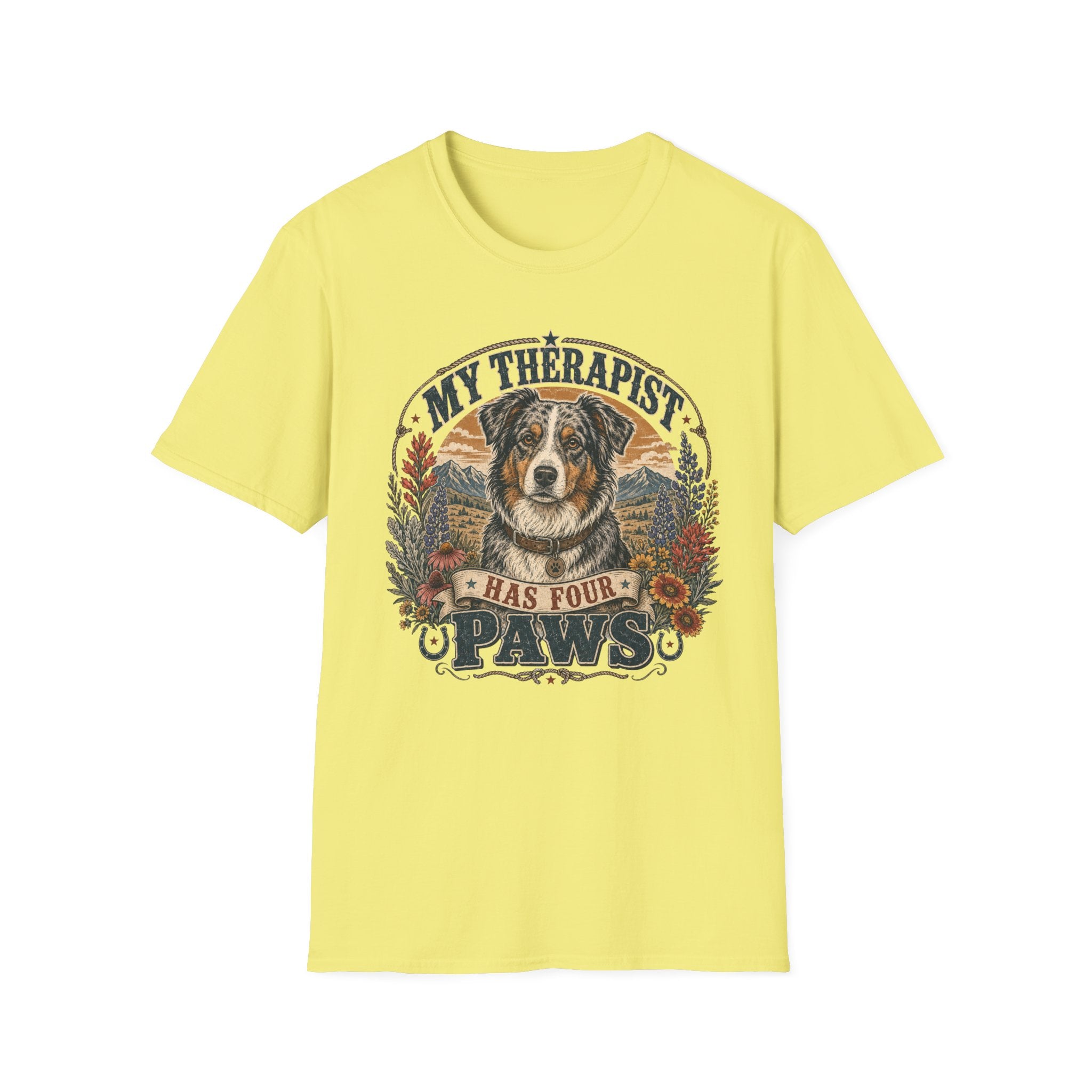 Australian Shepherd My Therapist Has Four Paws T-shirt