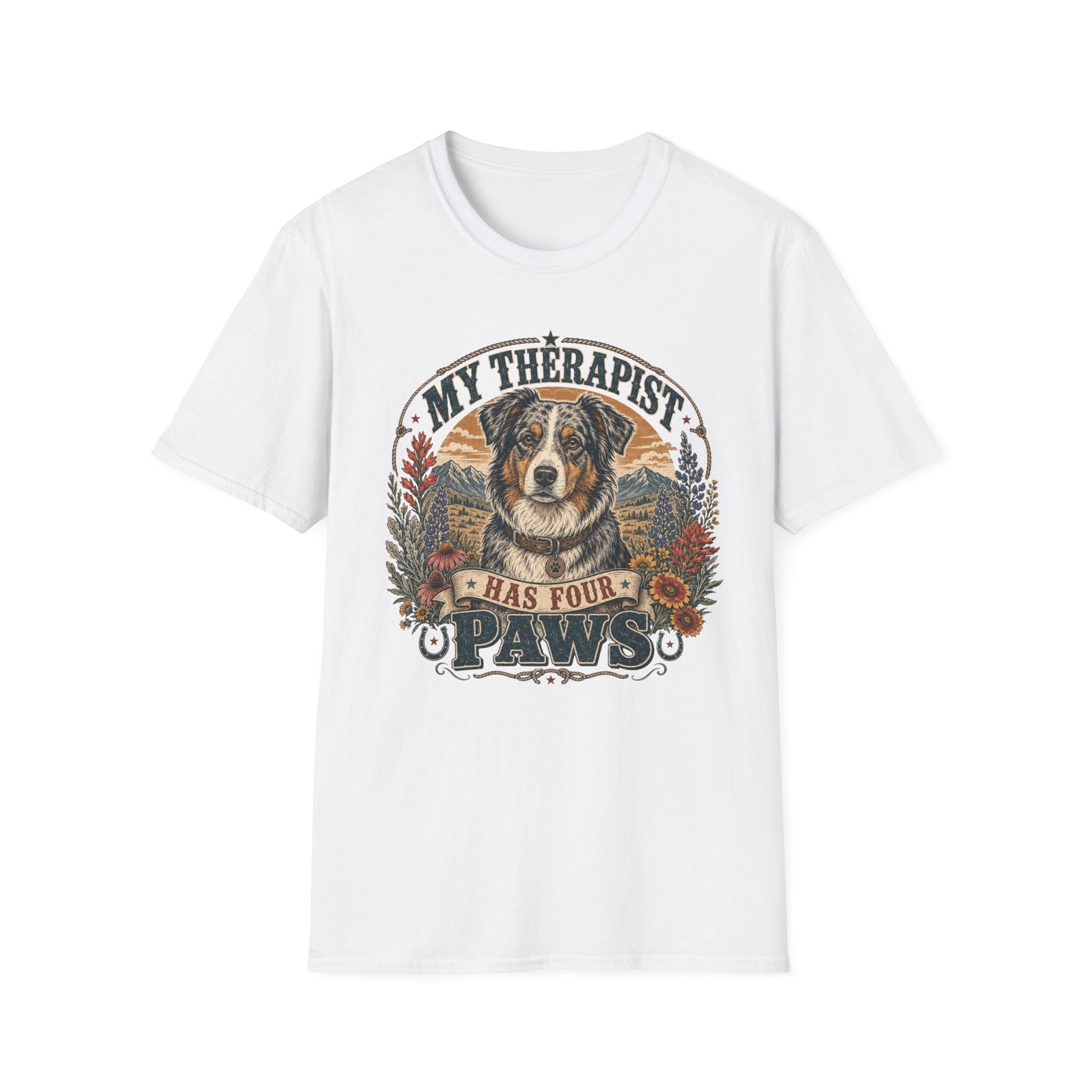 Australian Shepherd My Therapist Has Four Paws T-shirt