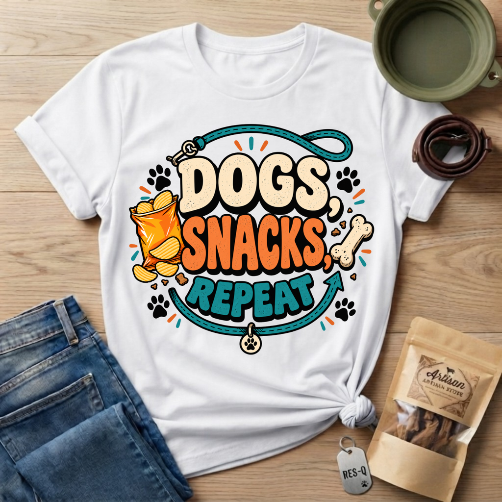 Dogs Snacks Repeat T-Shirt