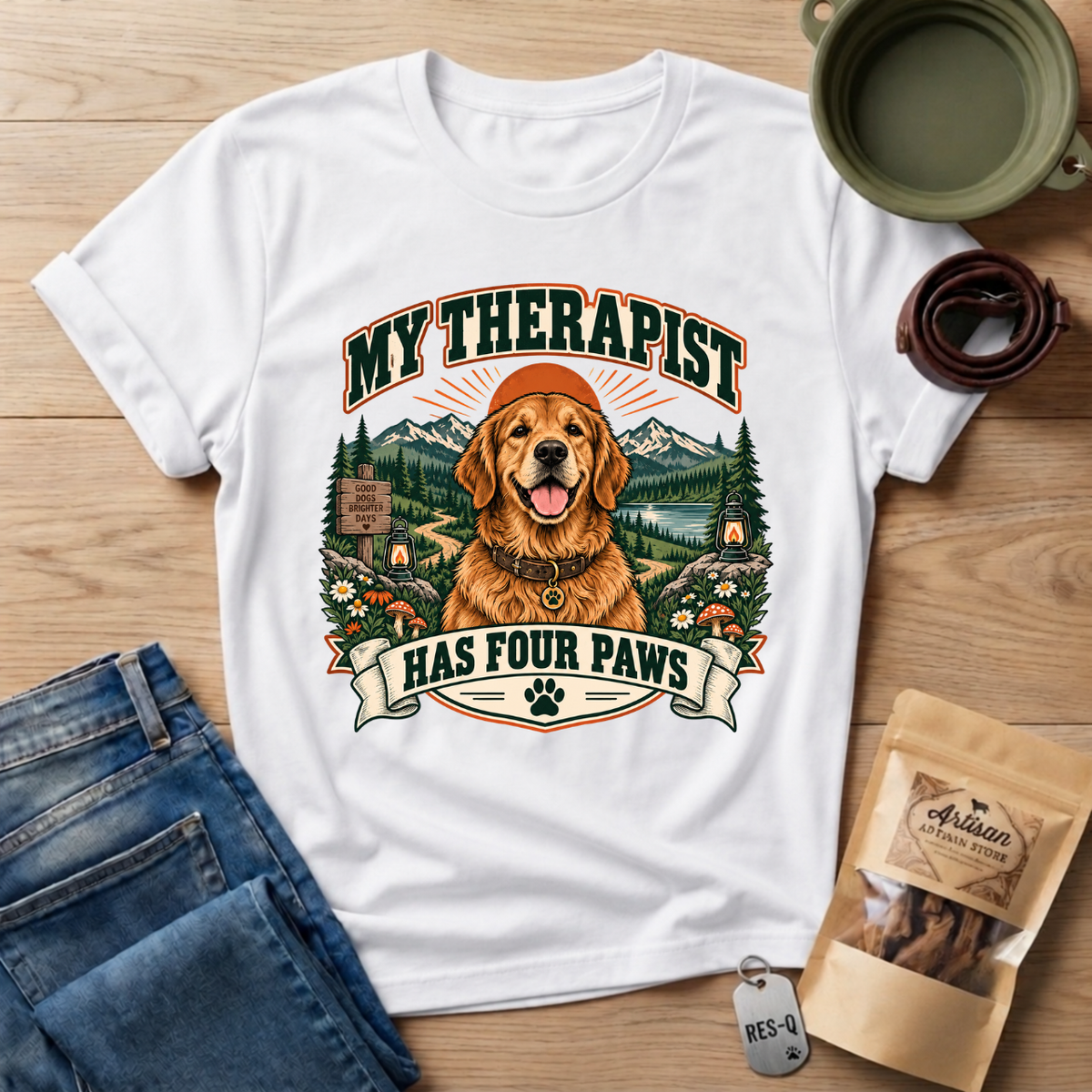 Golden Retriever Therapist T-Shirt