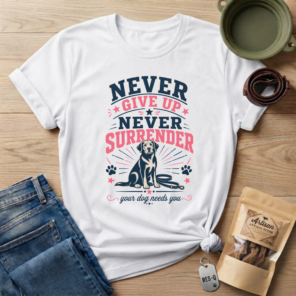 Pink Never Give Up Never Surrender T-Shirt
