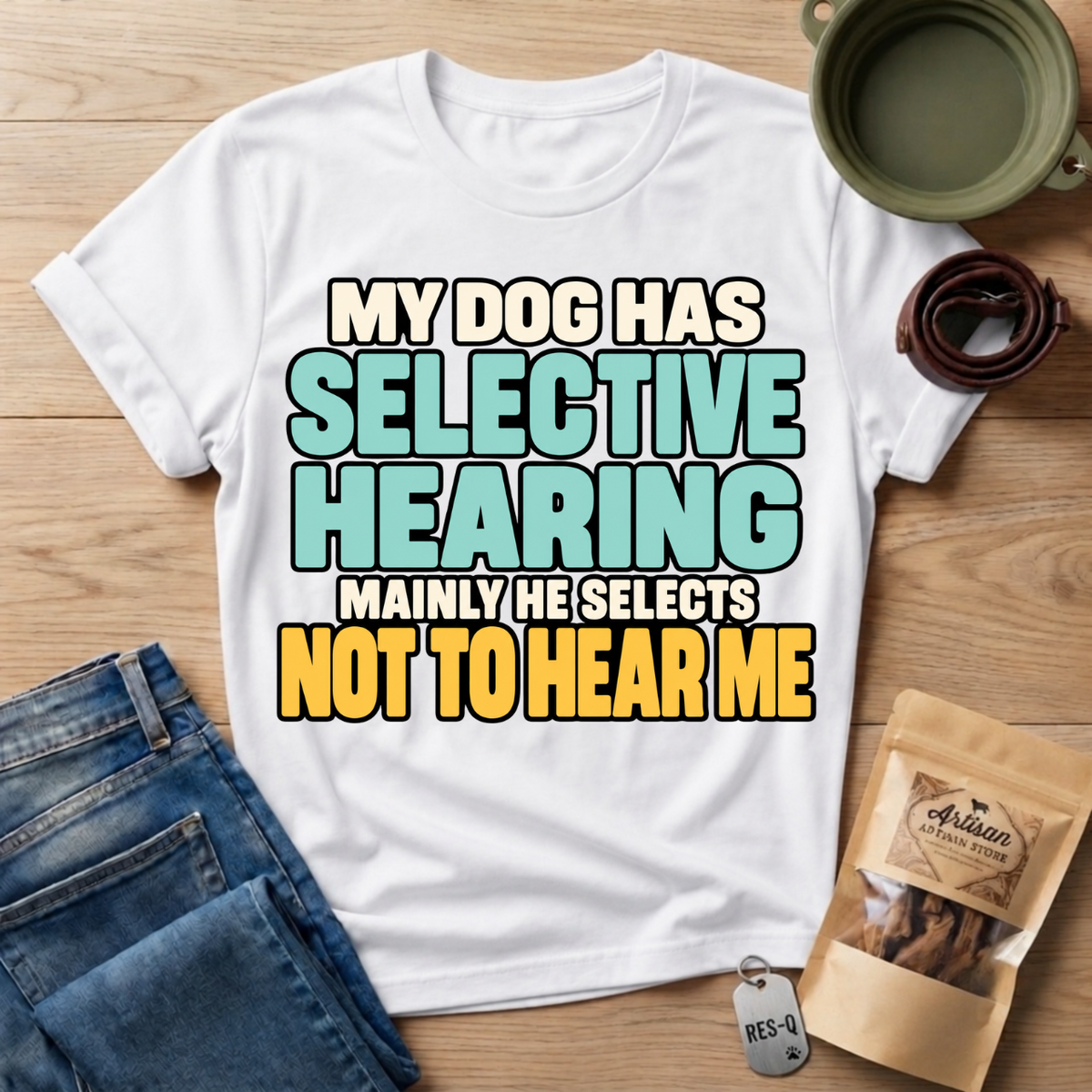 Selective Hearing Text T-Shirt