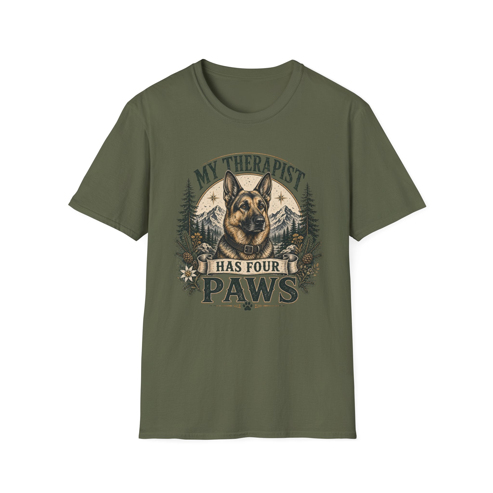 German Shepherd My Therapist Has Four Paws T-Shirt