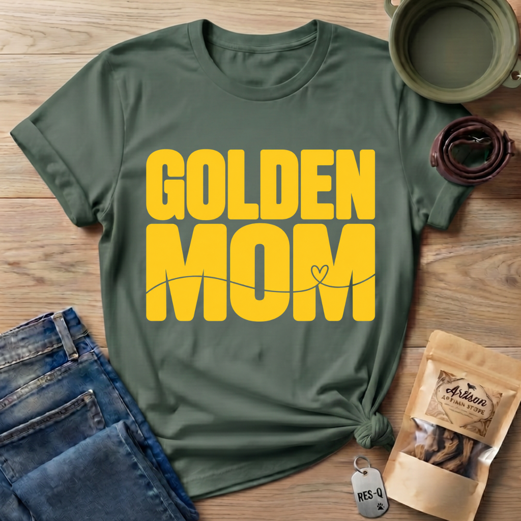 Golden Mom Text T-Shirt