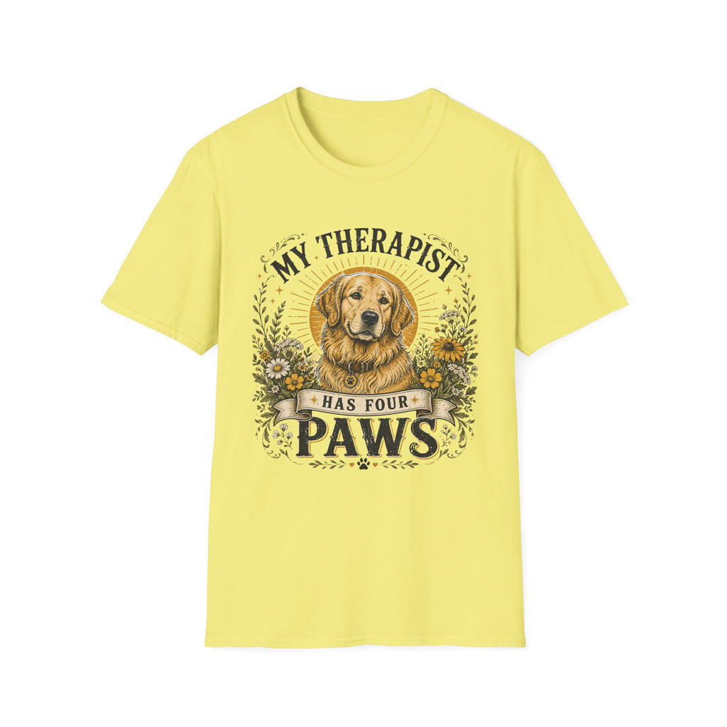 Golden Retriever My Therapist Has Four Paws T-shirt