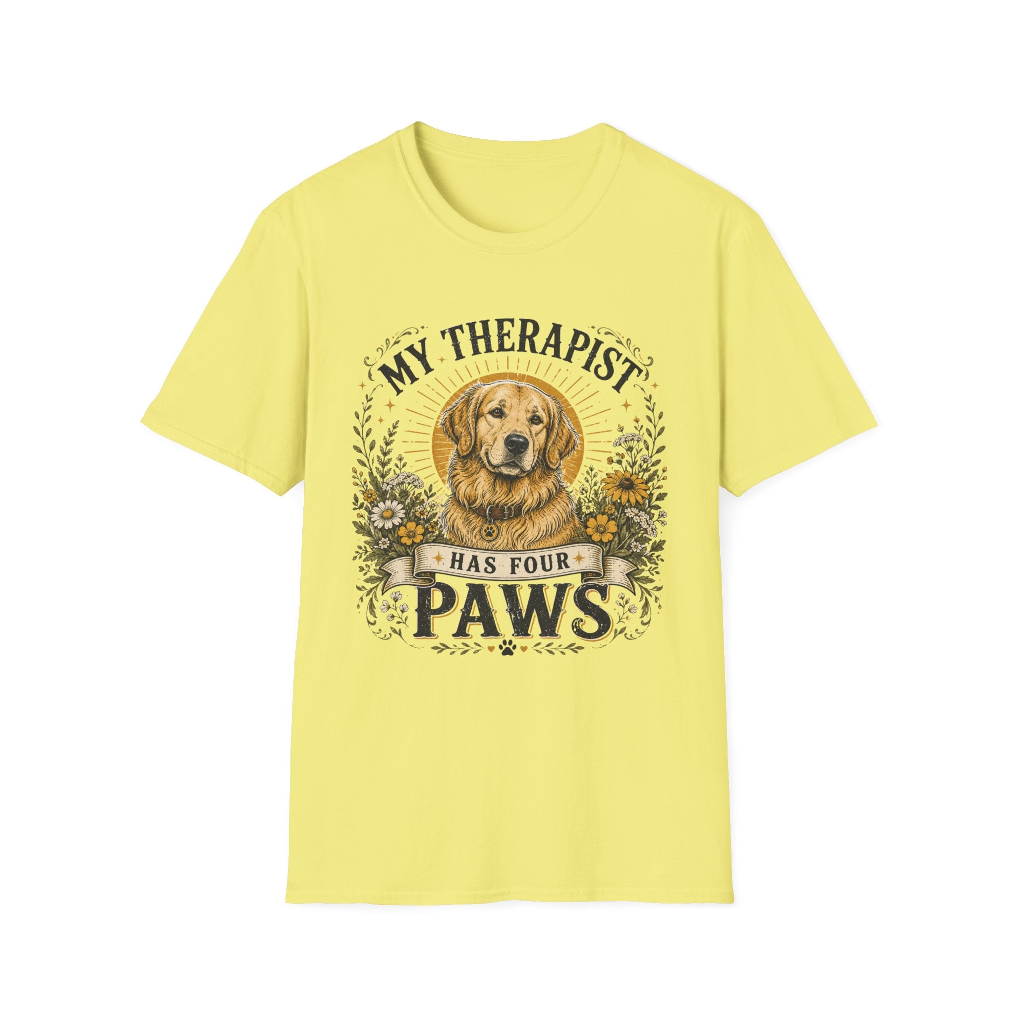 Golden Retriever My Therapist Has Four Paws T-shirt