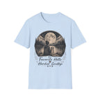 T-Shirt — 'My Favorite Hello, Hardest Goodbye' Moonlit Dog & Kid Scene
