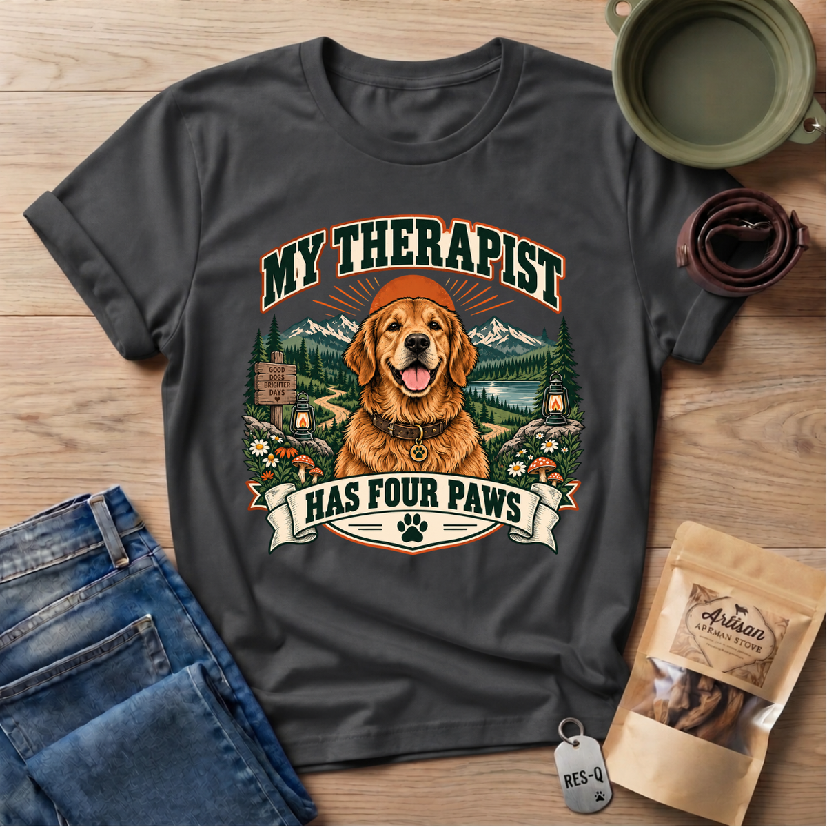 Golden Retriever Therapist T-Shirt