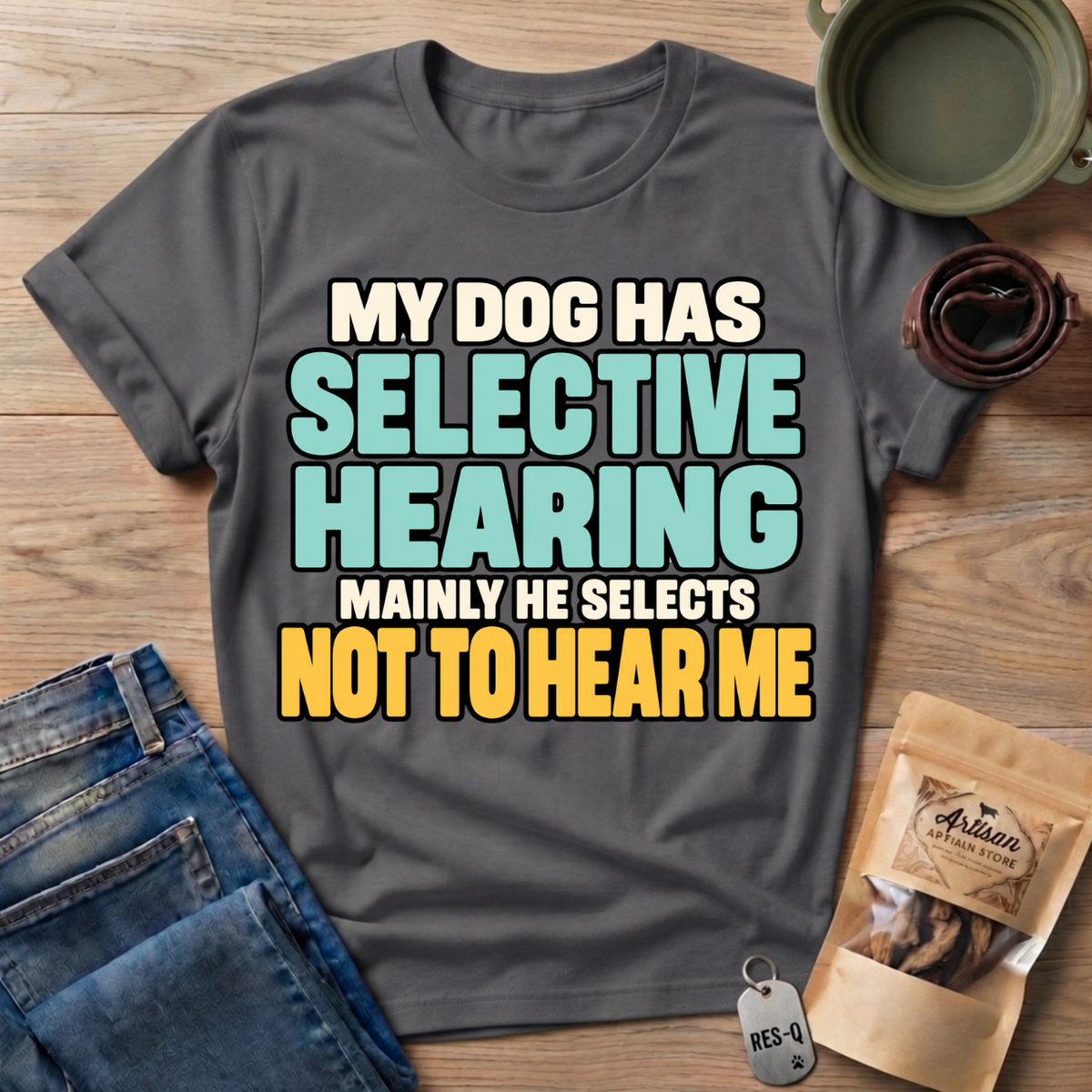 Selective Hearing Text T-Shirt