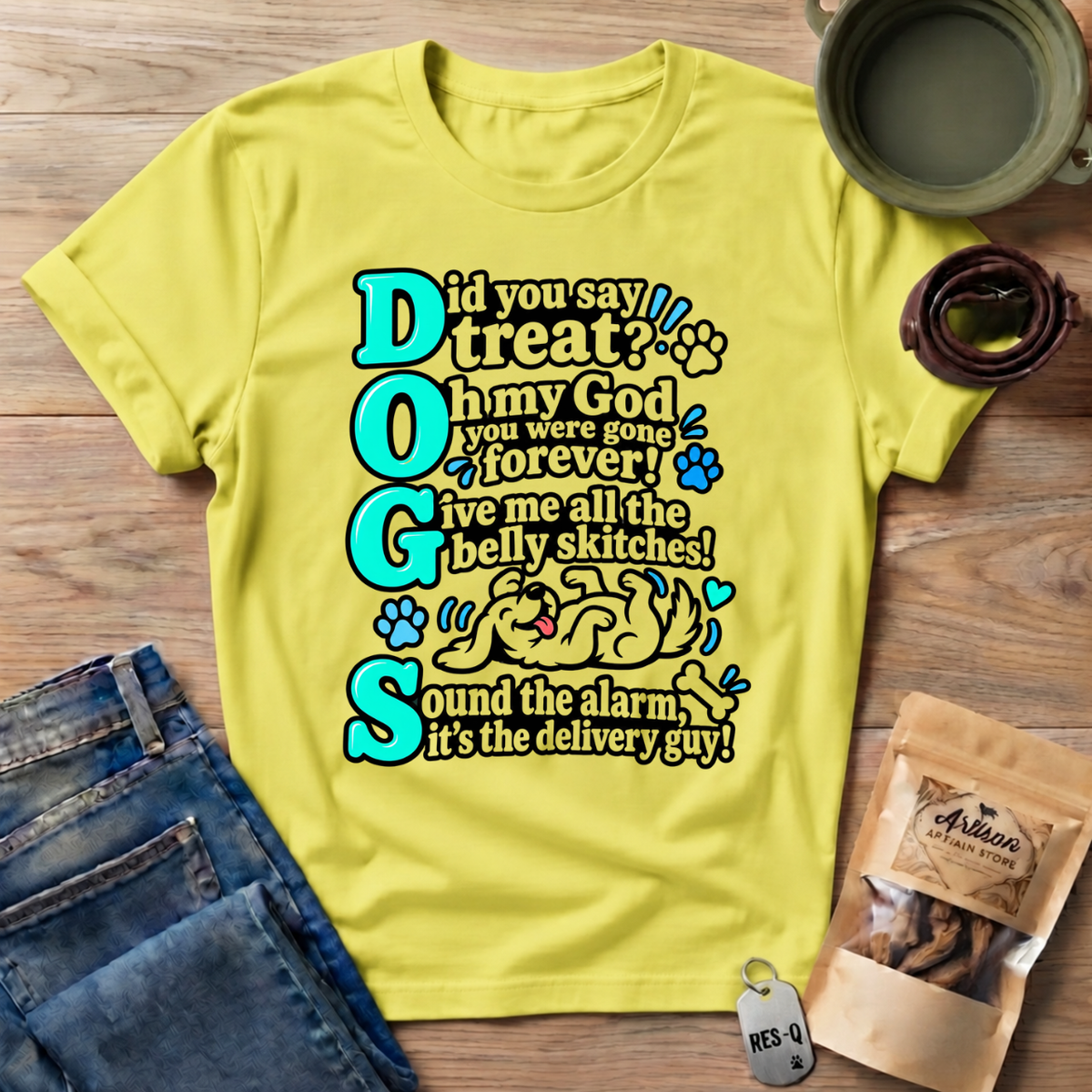 Teal DOGS   T-Shirt