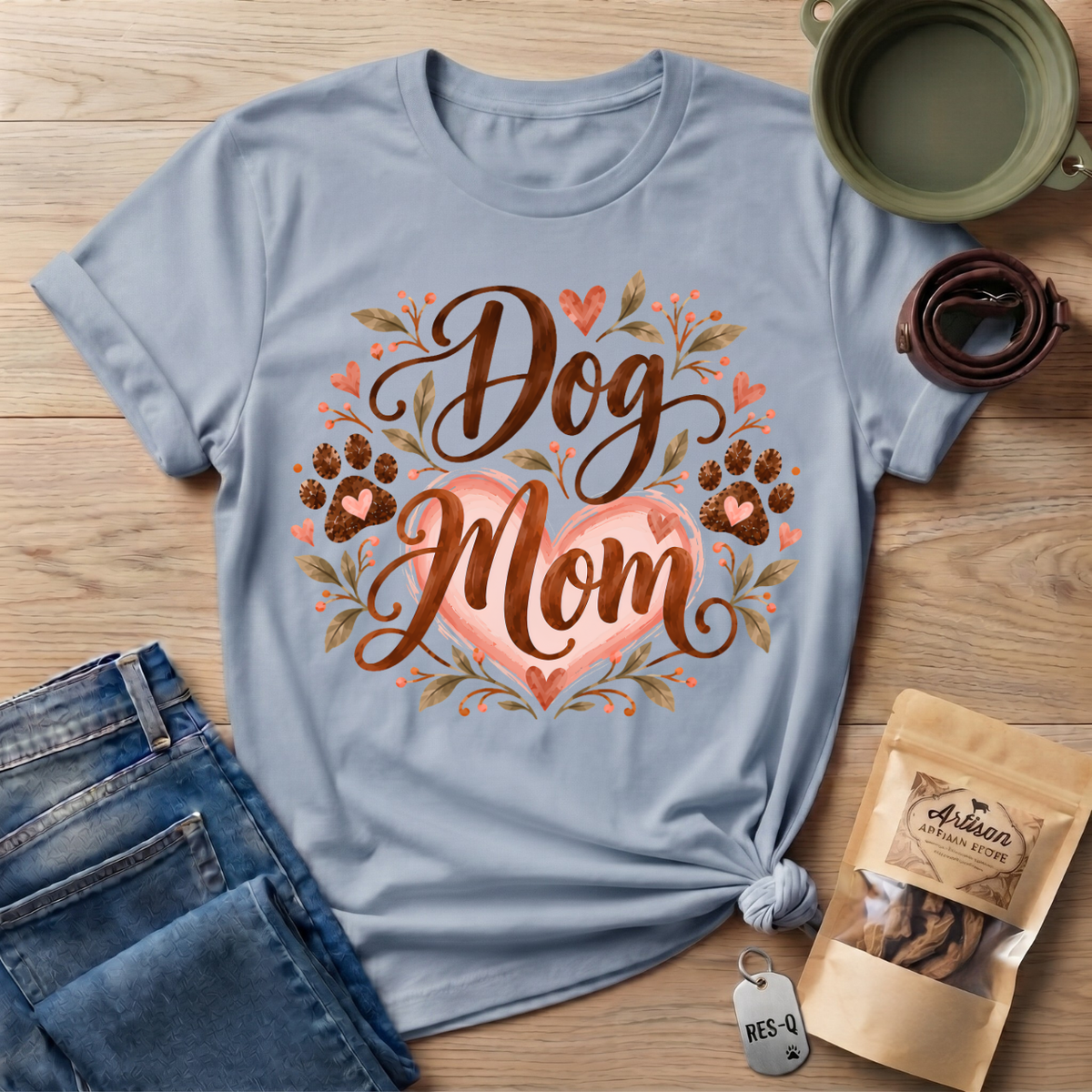 Dog Mom Heart T-Shirt