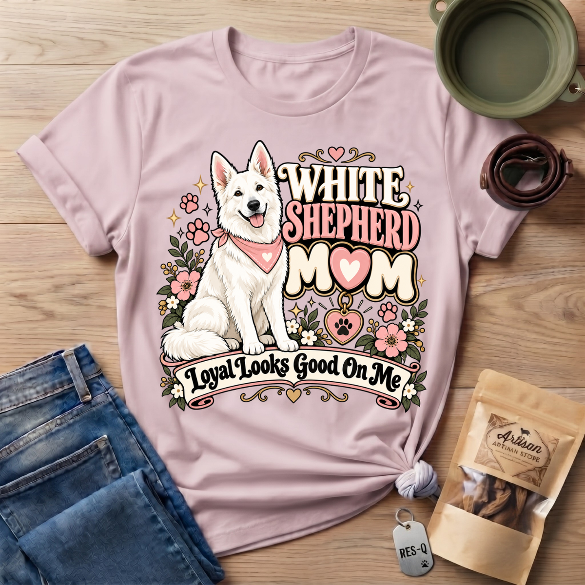White Shepherd Mom T-Shirt