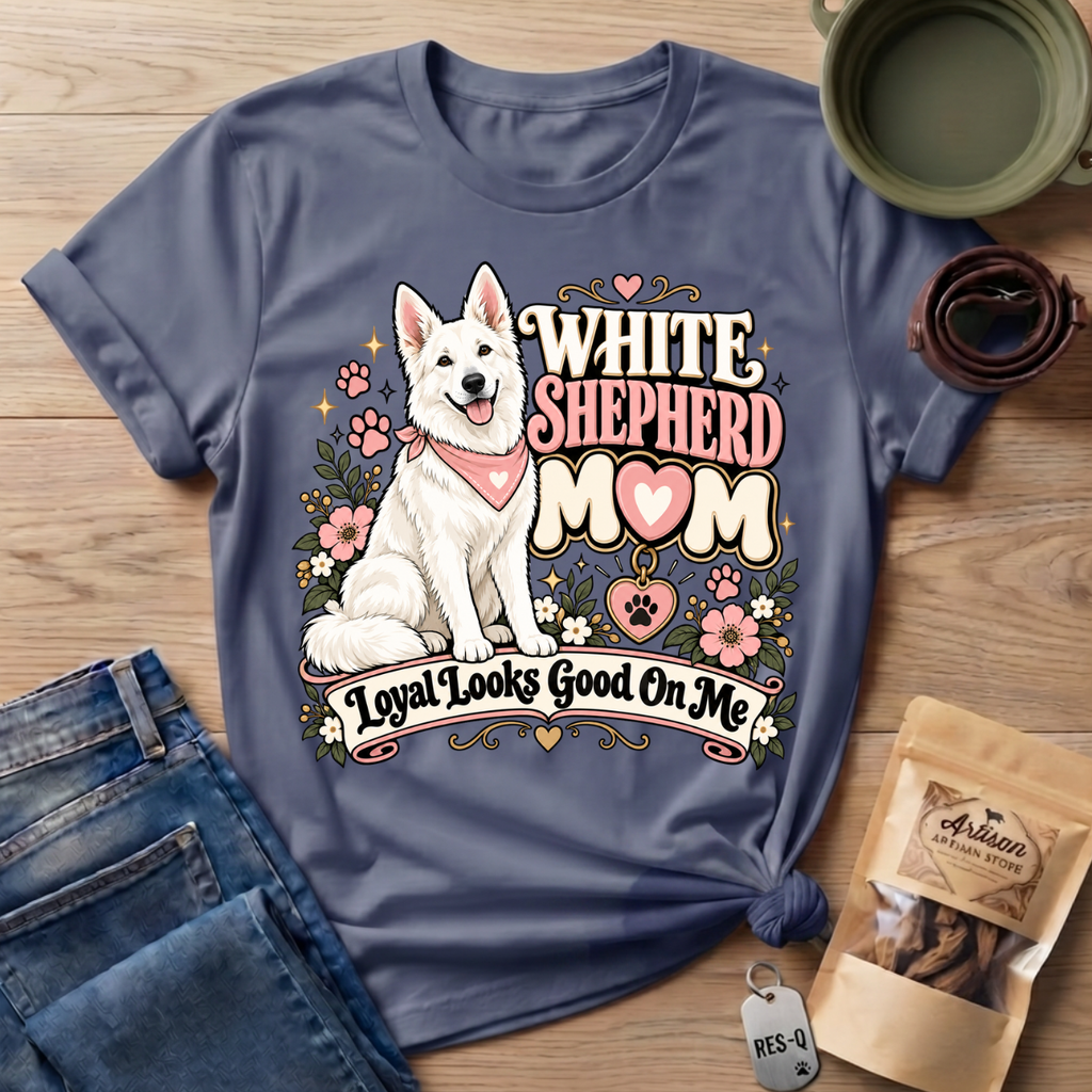 White Shepherd Mom T-Shirt
