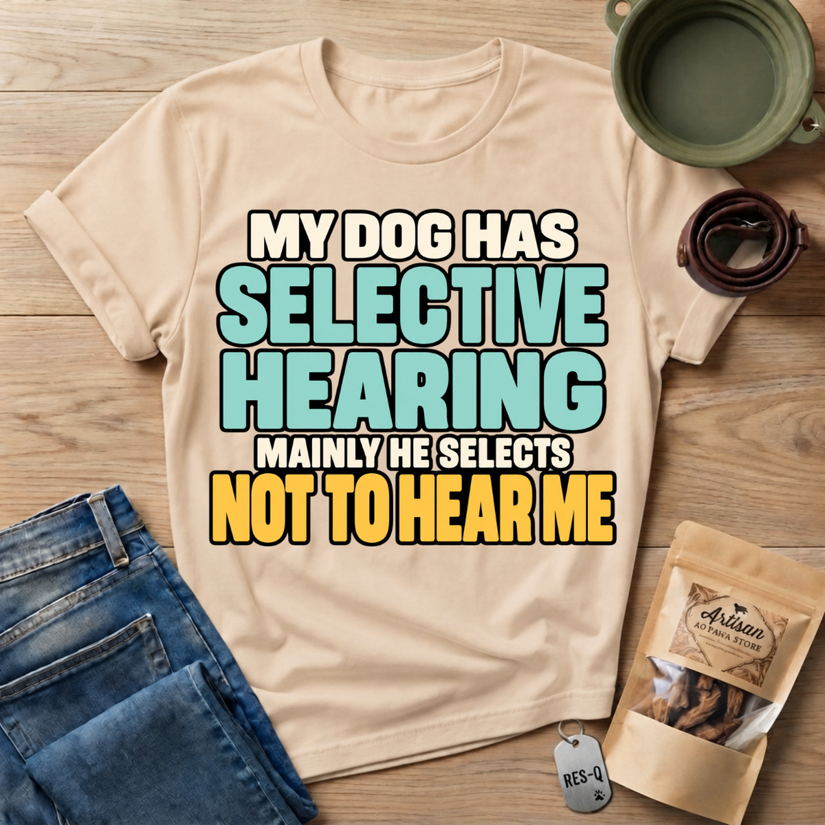 Selective Hearing Text T-Shirt