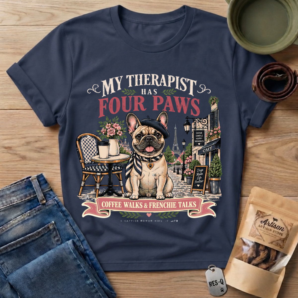 Frenchie Therapist T-Shirt